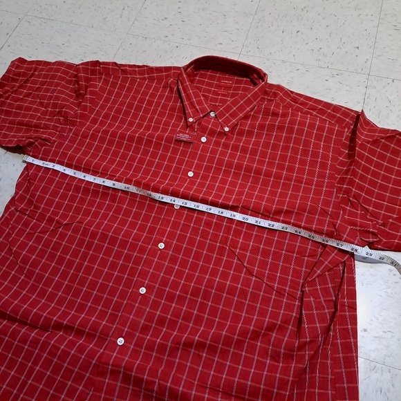 Arrow|  Red Checkered Men's button up collared short sleeved Shirt - Picture 7 of 8